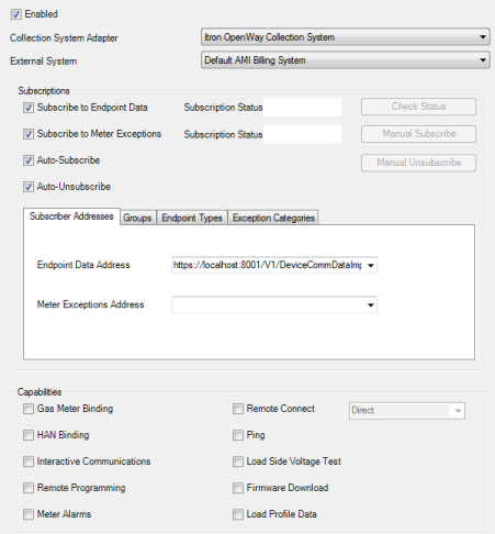 Screenshot of the AMI CollectionSystems dialog.